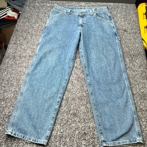 Vintage Lee Dungarees Jeans Mens 36x30 Carpenter Relaxed Straight USA Denim